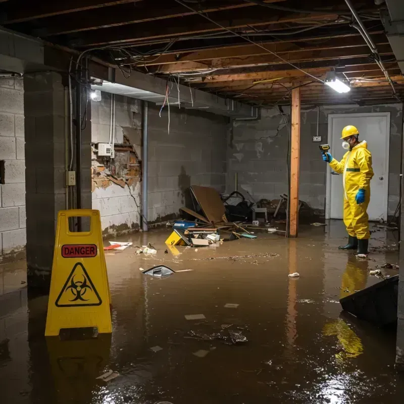 Flooded Basement Electrical Hazard in Warren, RI Property